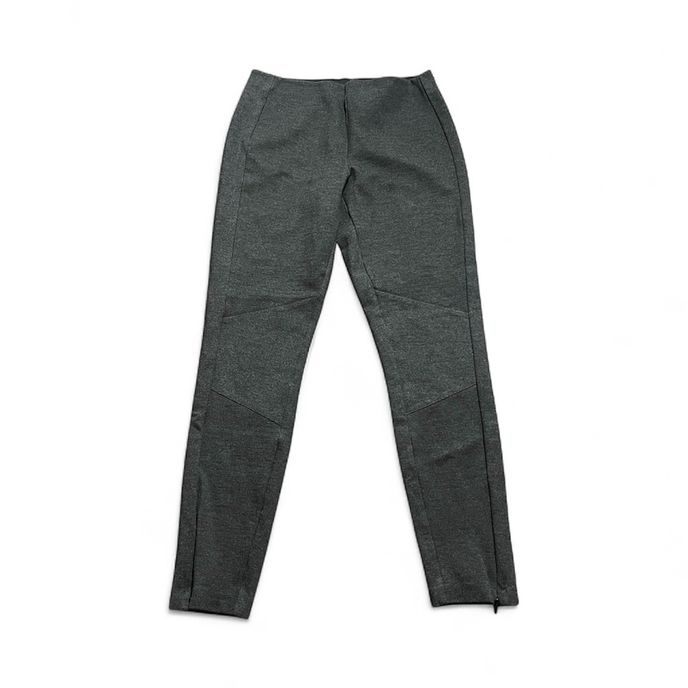 Polo Ralph Lauren Women's Gray Ponte Leggings Pants Zipper Ankle Elastic Waist